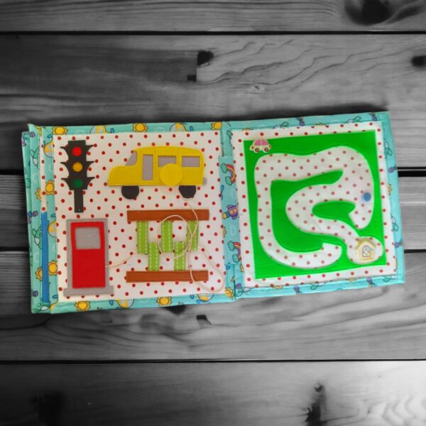 Interactive modes of transport quiet book.its handmade, washable and educational activity book.