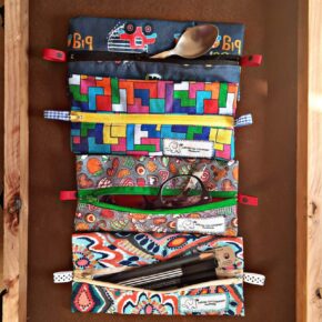 Multipurpose fabric zipper pouch made from printed cotton