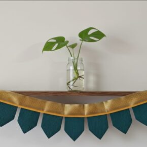 Handcrafted Khun fabric toran with golden border for festive home décor